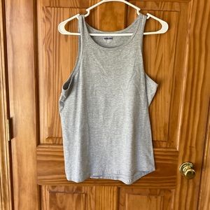 A Jerzees Gray tank top 90% cotton 10% polyester made in Honduras